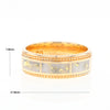 Gold Quartz Ring 3 Section Rectangle Inlaid Milgrain Border Band