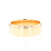 Gold Quartz Ring 3 Section Rectangle Inlaid Milgrain Border Band