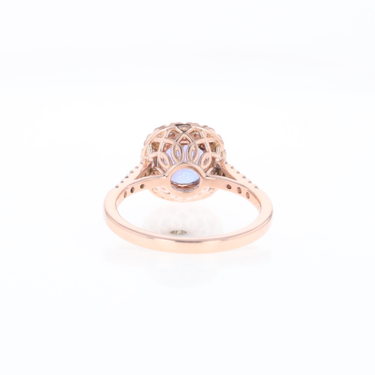 Rose Gold Tanzanite Halo Ring