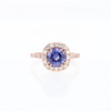 Rose Gold Tanzanite Halo Ring
