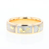 G1 Gold Quartz Ring, Three Section Rectangle Inlaid Band