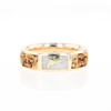 G1 Gold Quartz Ring Inlaid Center Natural Nugget Sides Band
