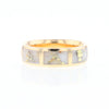G2 Gold Quartz Ring, Three Section Rectangle Inlaid Band