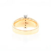 Gold Quartz Ring Double Sided Inlaid Design with .23ctw Diamonds