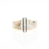 Gold Quartz Ring Double Sided Inlaid Design with .23ctw Diamonds