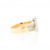 Gold Quartz Ring Double Sided Inlaid Design with .23ctw Diamonds