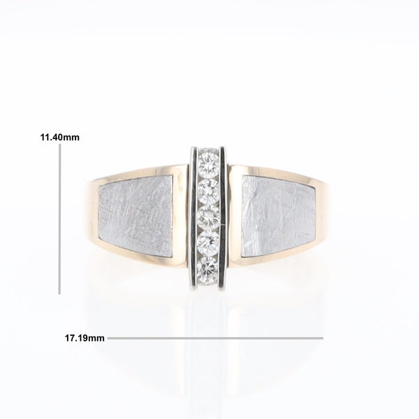Meteorite Ring Double Sided Inlaid Design with .23ctw Diamonds