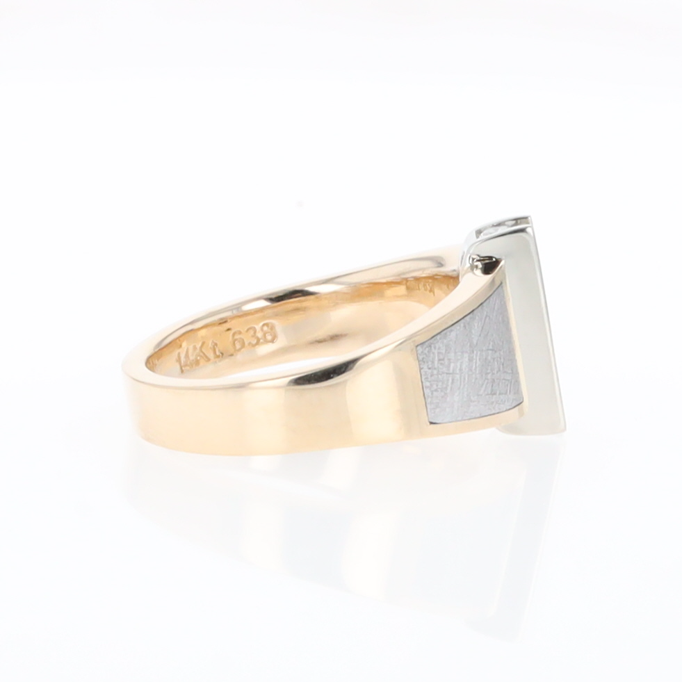 Meteorite Ring Double Sided Inlaid Design with .23ctw Diamonds