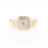 Gold Quartz Ring Square Inlaid Design