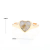 Gold Quartz Ring Heart Shape Inlaid Design