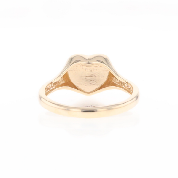 Gold Quartz Ring Heart Shape Inlaid Design