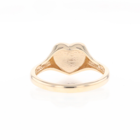 Gold Quartz Ring Heart Shape Inlaid Design