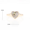 Gold Quartz Ring Heart Shape Inlaid Design