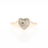 Gold Quartz Ring Heart Shape Inlaid Design