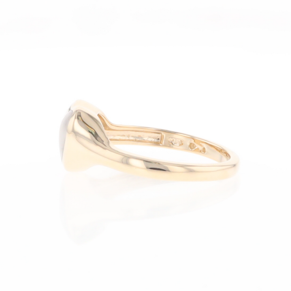 Gold Quartz Ring Heart Shape Inlaid Design