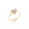 Gold Quartz Ring Heart Shape Inlaid Design
