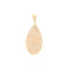 Gold Quartz Pendant Tear Drop Inlaid .42ctw Diamond Halo Design