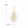 Gold Quartz Pendant Tear Drop Inlaid .42ctw Diamond Halo Design