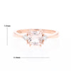 Morganite 1ct Cushion Cut  and Diamond Three Stone Engagement Ring