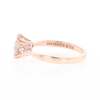 Morganite 1ct Cushion Cut  and Diamond Three Stone Engagement Ring