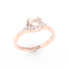 Morganite 1ct Cushion Cut  and Diamond Three Stone Engagement Ring