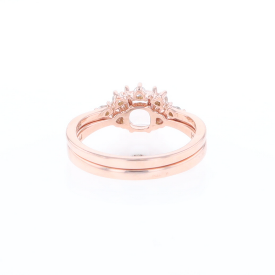 Two Ring Morganite Wedding Set