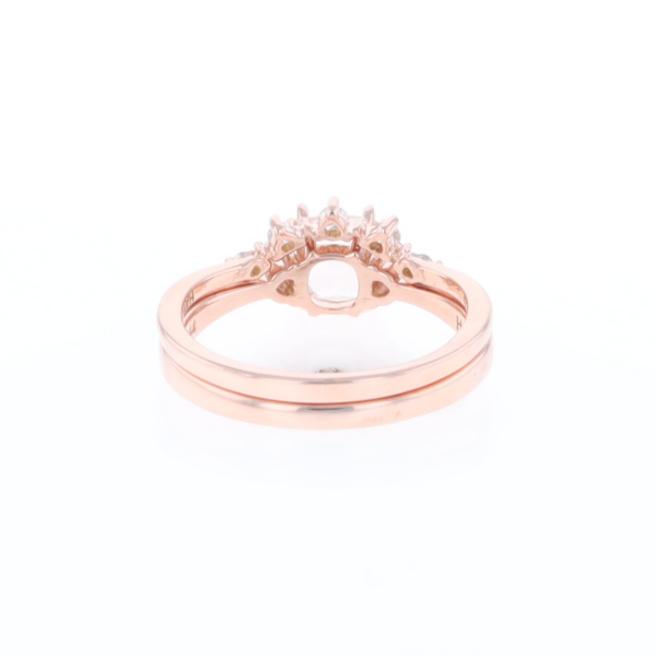 Two Ring Morganite Wedding Set