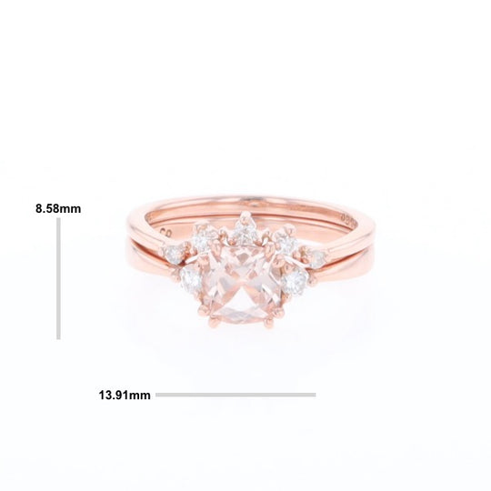Two Ring Morganite Wedding Set