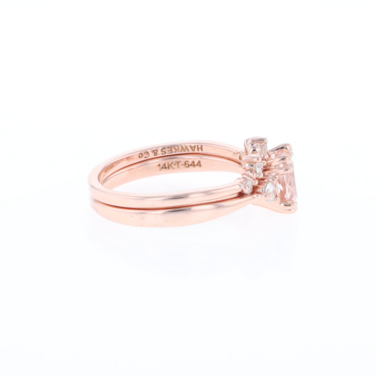 Two Ring Morganite Wedding Set