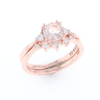 Two Ring Morganite Wedding Set