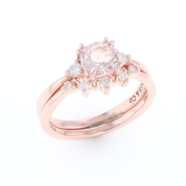 Two Ring Morganite Wedding Set