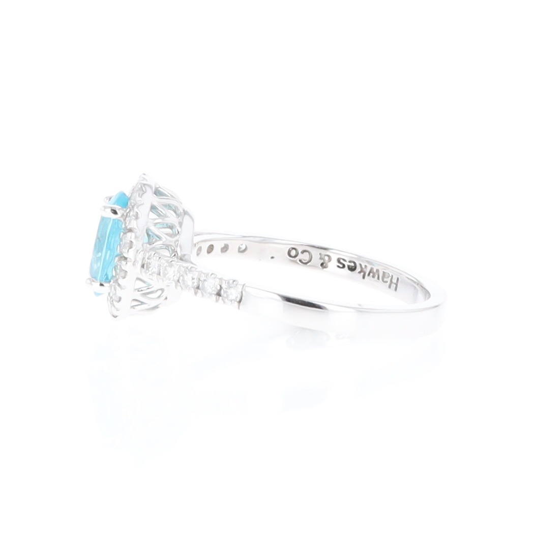 Apatite Diamond Halo Ring