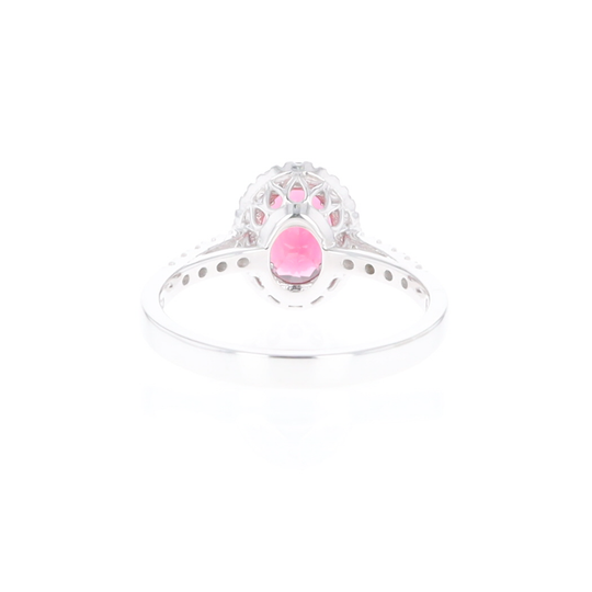 Pink Tourmaline Halo Ring