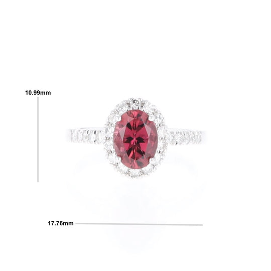 Pink Tourmaline Halo Ring