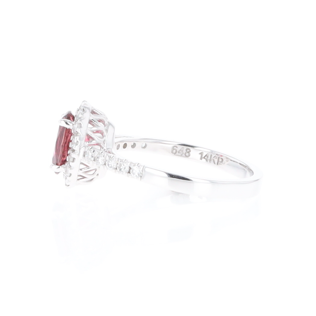Pink Tourmaline Halo Ring