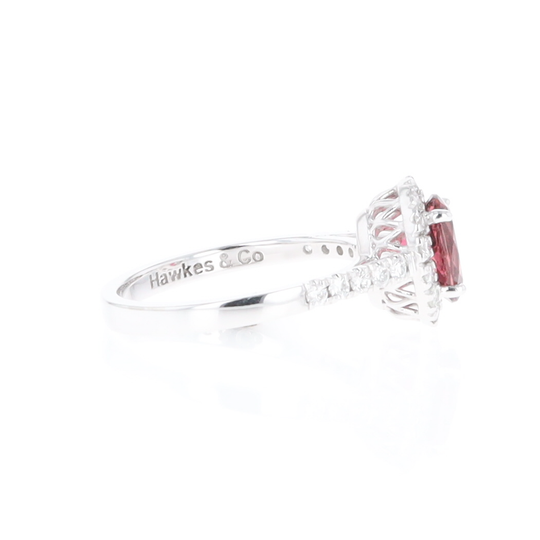Pink Tourmaline Halo Ring
