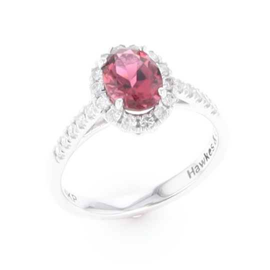 Pink Tourmaline Halo Ring