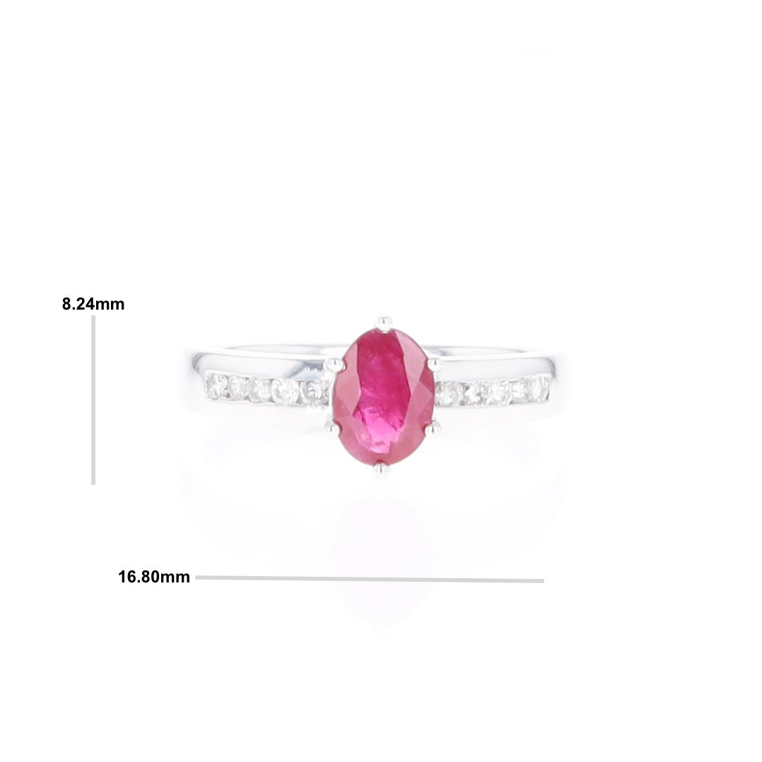 Oval Ruby and Diamond Ring
