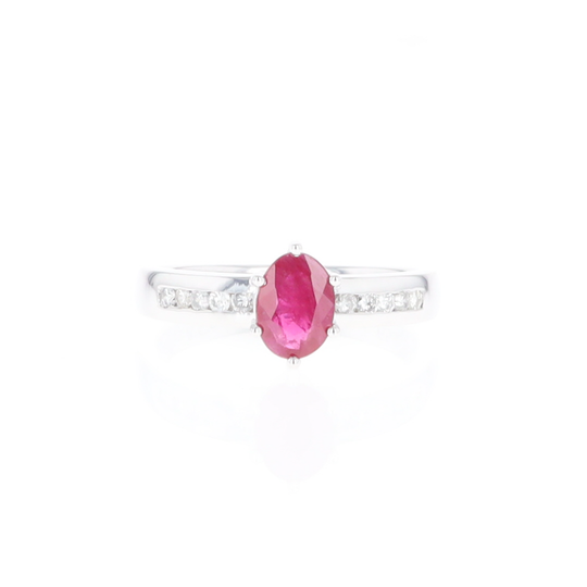 Oval Ruby and Diamond Ring