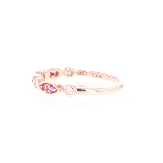 Pink Sapphire Simply Vintage Wedding Band