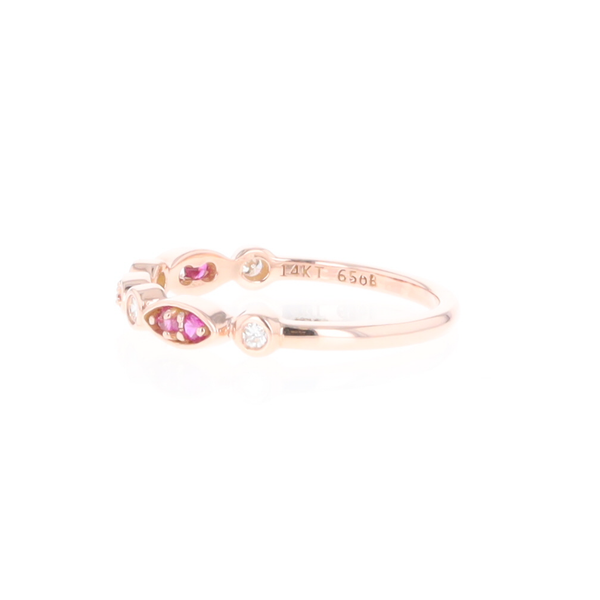 Pink Sapphire Simply Vintage Wedding Band