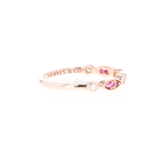 Pink Sapphire Simply Vintage Wedding Band