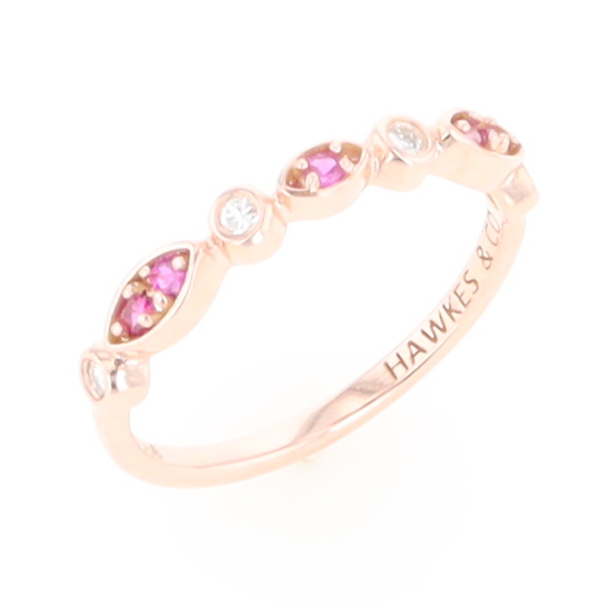 Pink Sapphire Simply Vintage Wedding Band