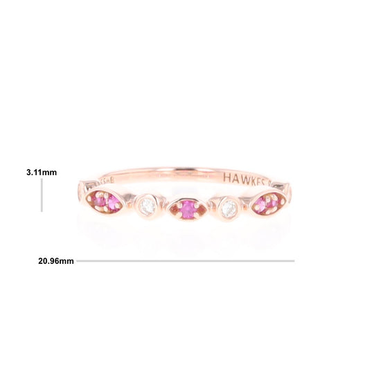 Pink Sapphire Simply Vintage Wedding Band