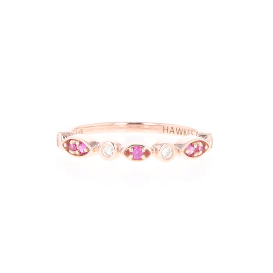 Pink Sapphire Simply Vintage Wedding Band