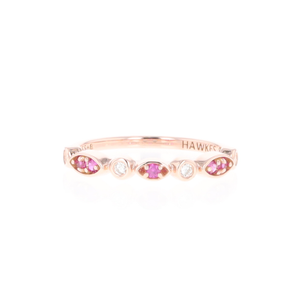 Pink Sapphire Simply Vintage Wedding Band