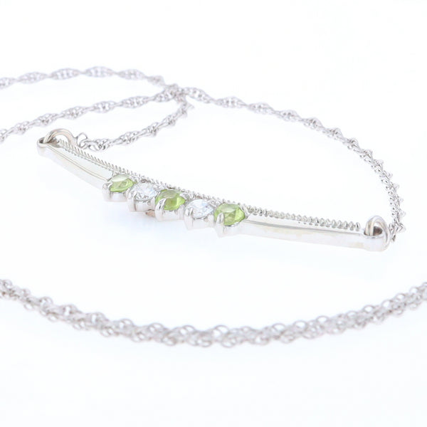 Peridot & Diamond Mother's Necklace