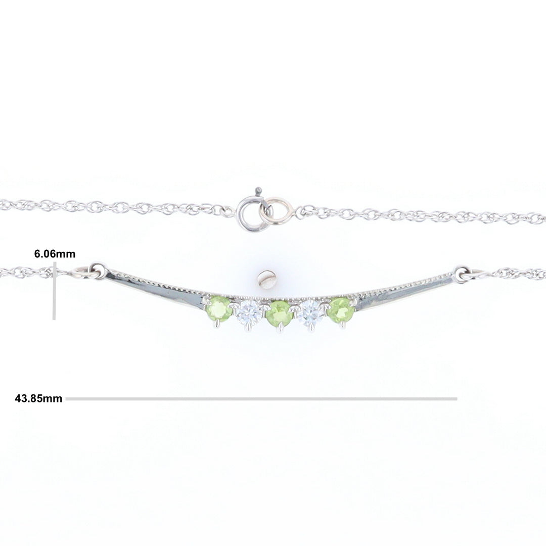 Peridot & Diamond Mother's Necklace