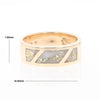 Gold Quartz Ring, 3 Section Inlaid Design