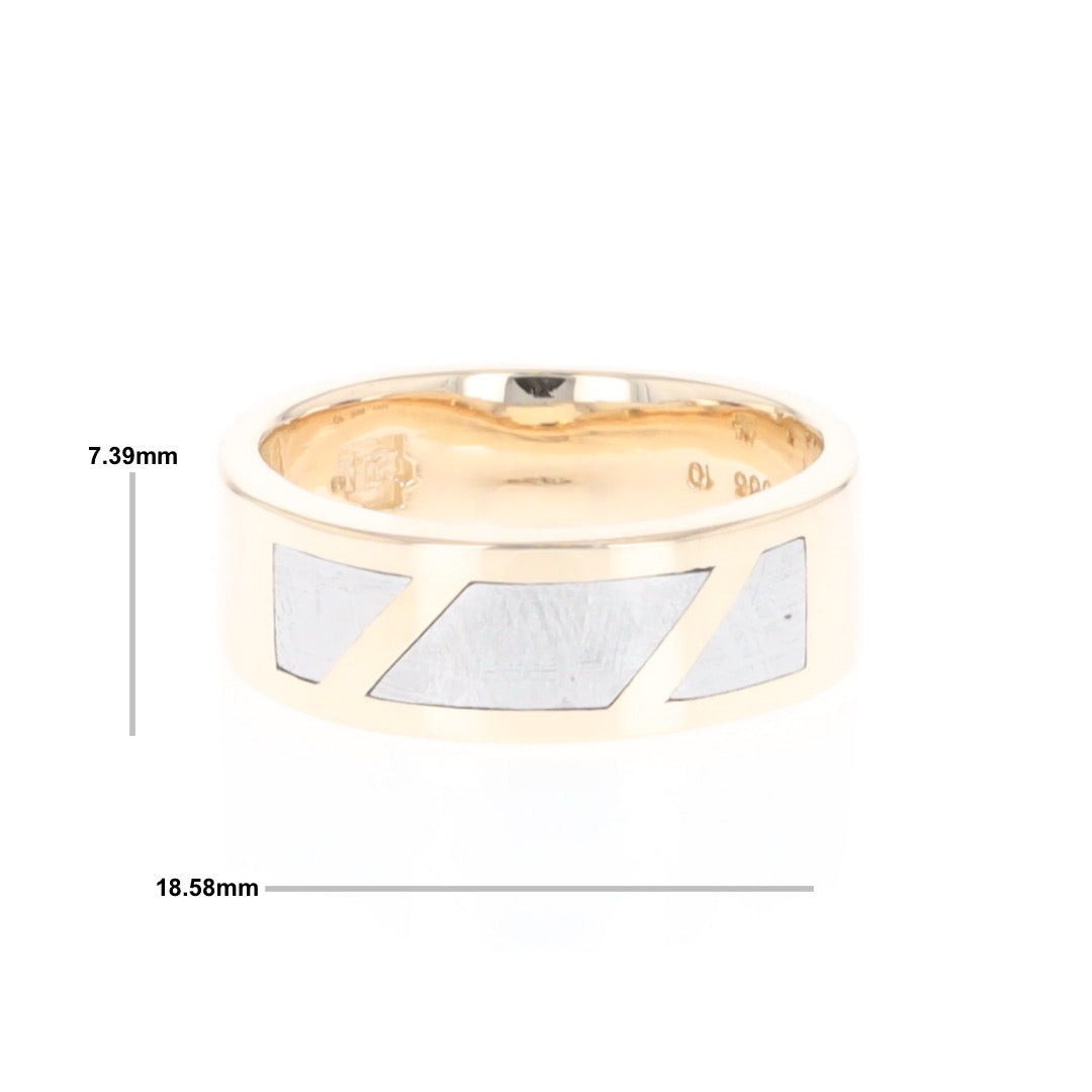 Meteorite Ring, 3 Section Inlaid Design
